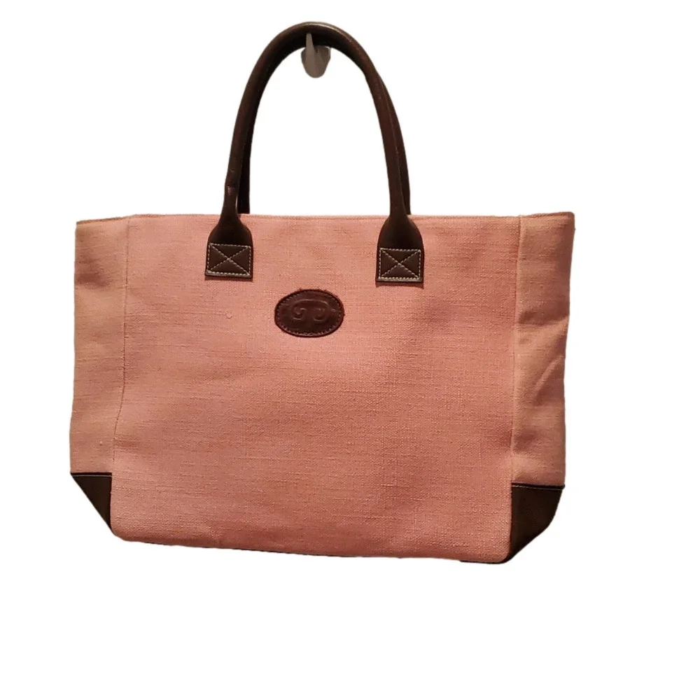Chris Birchfield Canvas with leather trim tote